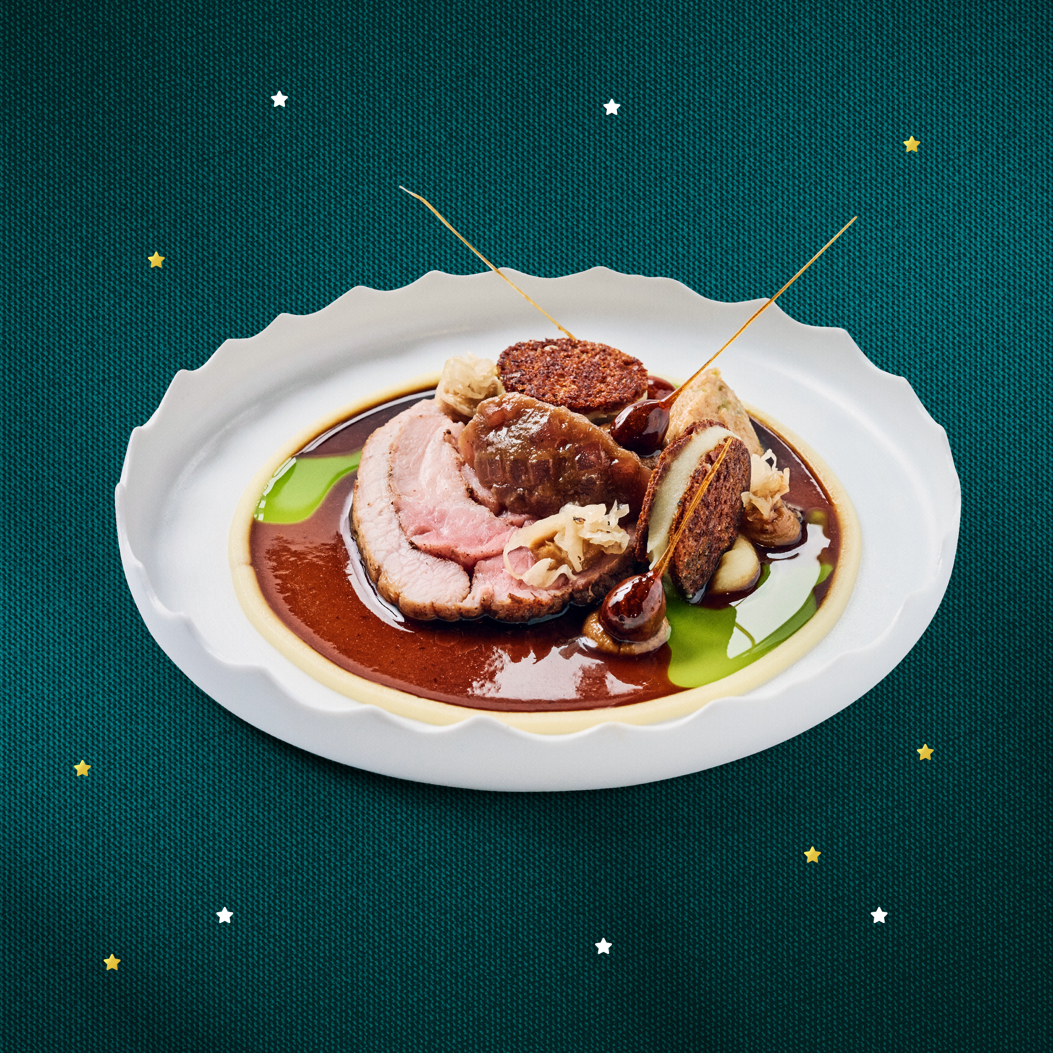 Varkensrollade met peterselie en Elfstedendrop