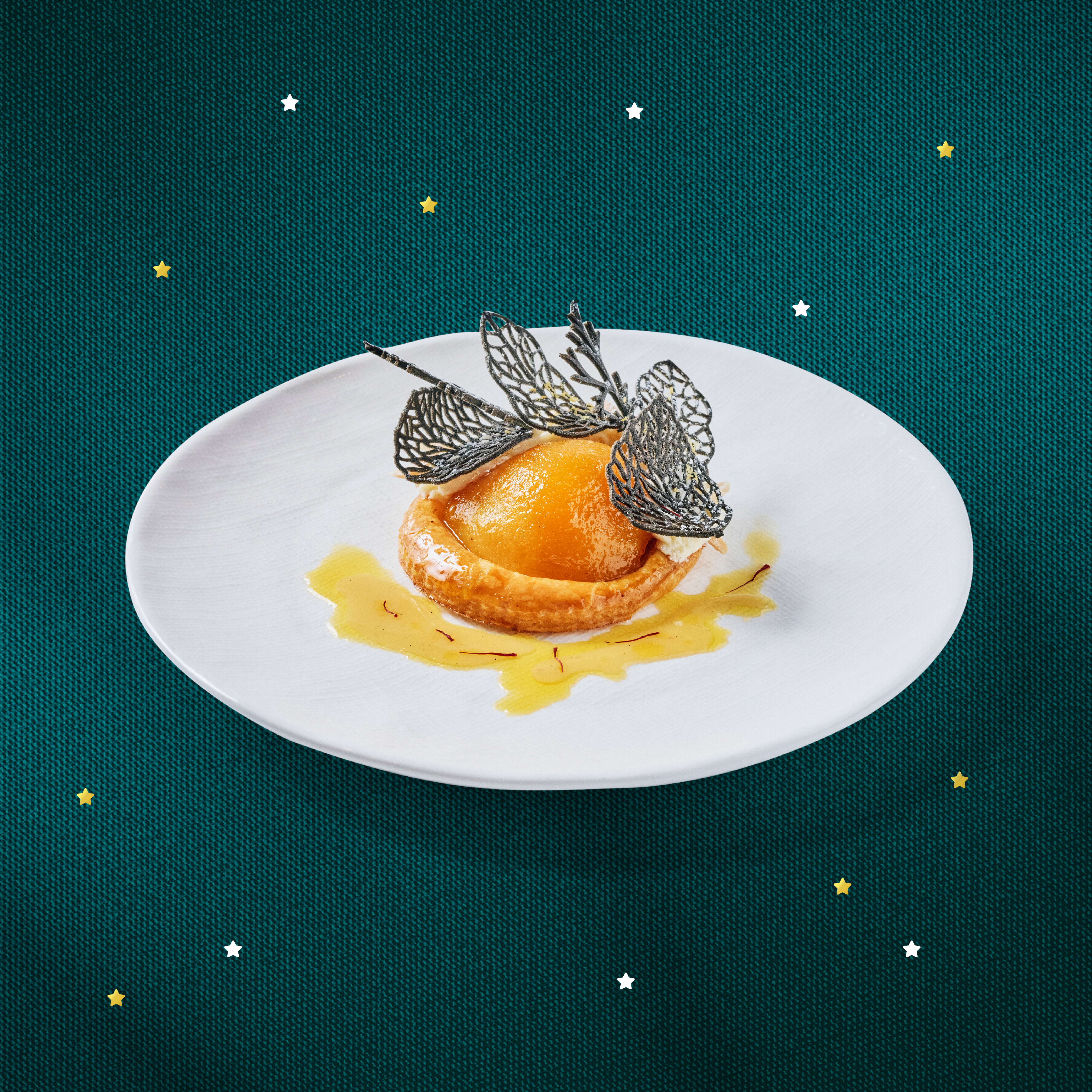 Saffraan stoofpeertaartjes